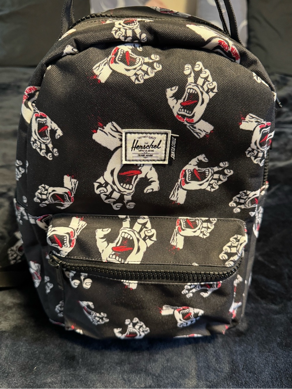 Herschel Supply Company Black Screaming Hand Print Mini Backpack Santa Cruz